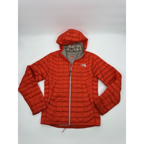 The North Face SuperStrand LT Jacket Hoodie Men's Orange Quilted Full Zip S/P - Picture 3 of 13